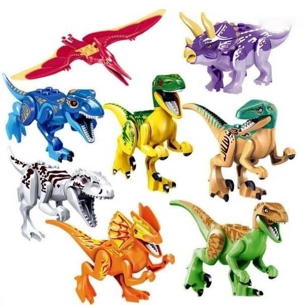 Set 8 Dinozauri tip Lego Jurassic Park: Indominus, Blue, Charlie, Echo
