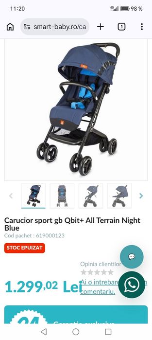 Carucior sport pliabil cu o singura mana GB QBIT ALL TERRAIN