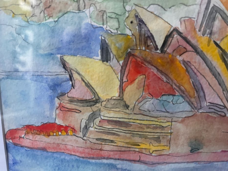 Операта в Сидни (Sydney Opera House) – оригинален акварел с рамка