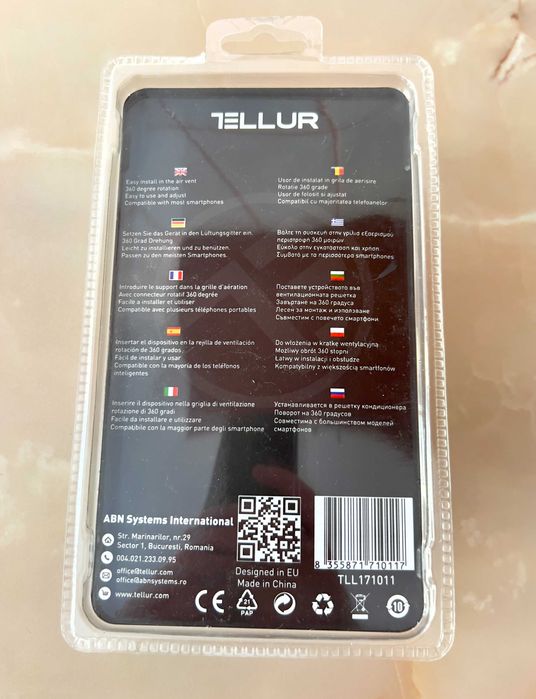 Suport auto telefon TELLUR pentru ventilație / Roșu / Nou sigilat