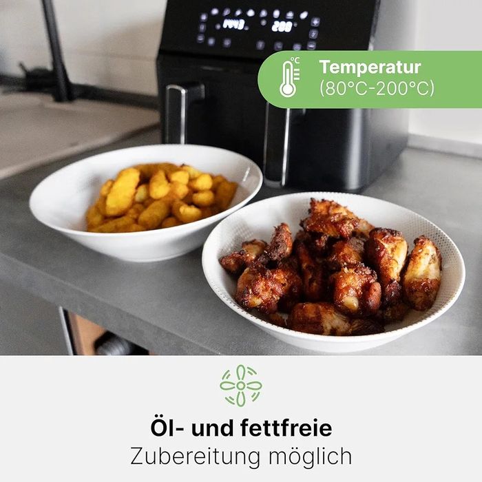 Двоен фритюрник с горещ въздух/Air Fryer Clatronic FR 3804 H черен 8 л