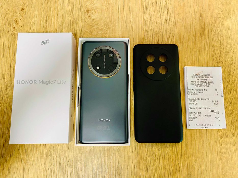 ЧИСТО НОВ !!! HONOR Magic7 Lite, 8GB RAM, 256GB, Black, Технополис