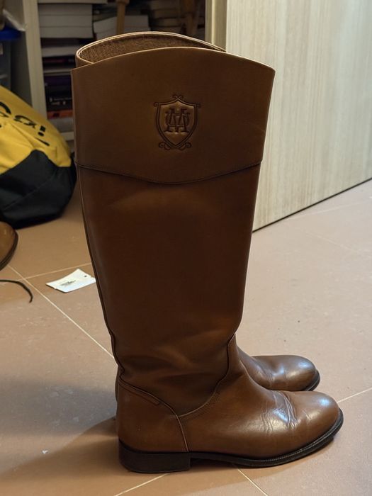 Cizme cu fermoar massimo dutti piele nr 38