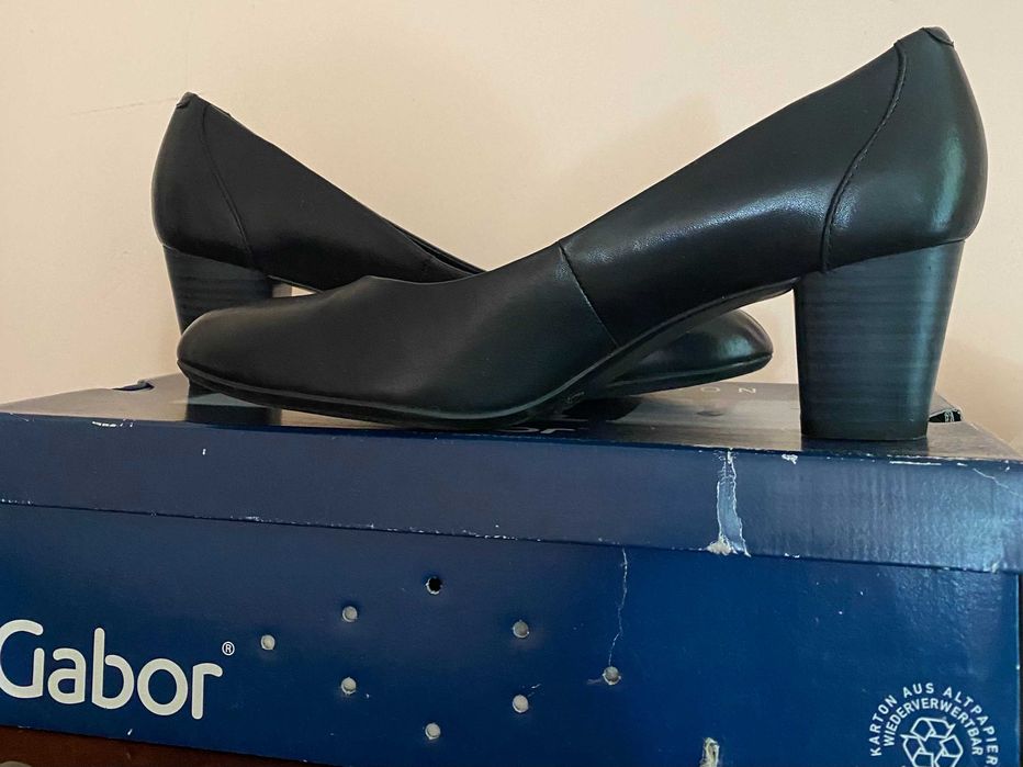 Туфли женские на каблуках, кожаные, комфортные, цвет черный