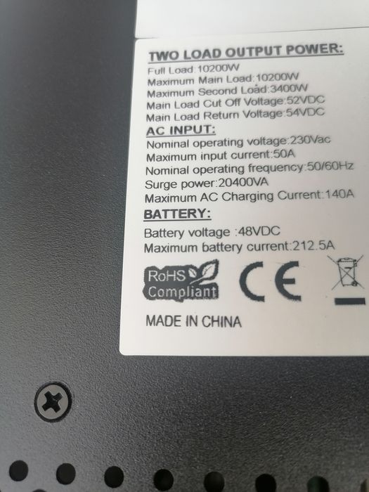 Инвертор Easun mps-v max-10.2kw OffGrid + Wifi модул