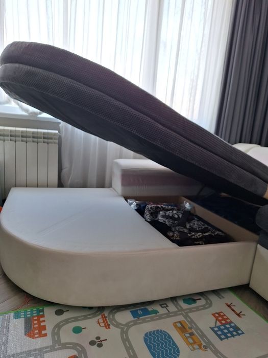 Диван/спа гарнитура с десен подлакътник с ф-я за сън и ракла