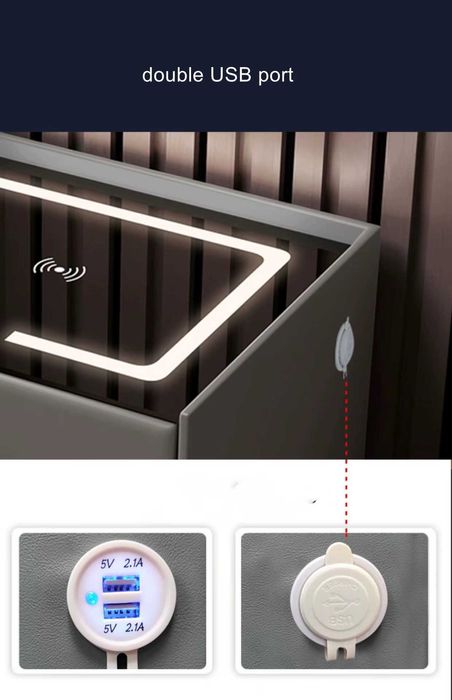 Vand noptiera inteligenta cu incarcare wireless