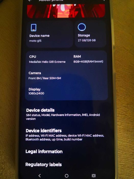 Motorola g15 - NOU- 350 lei