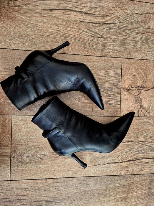 Furla, кожени боти, черни, размер 37