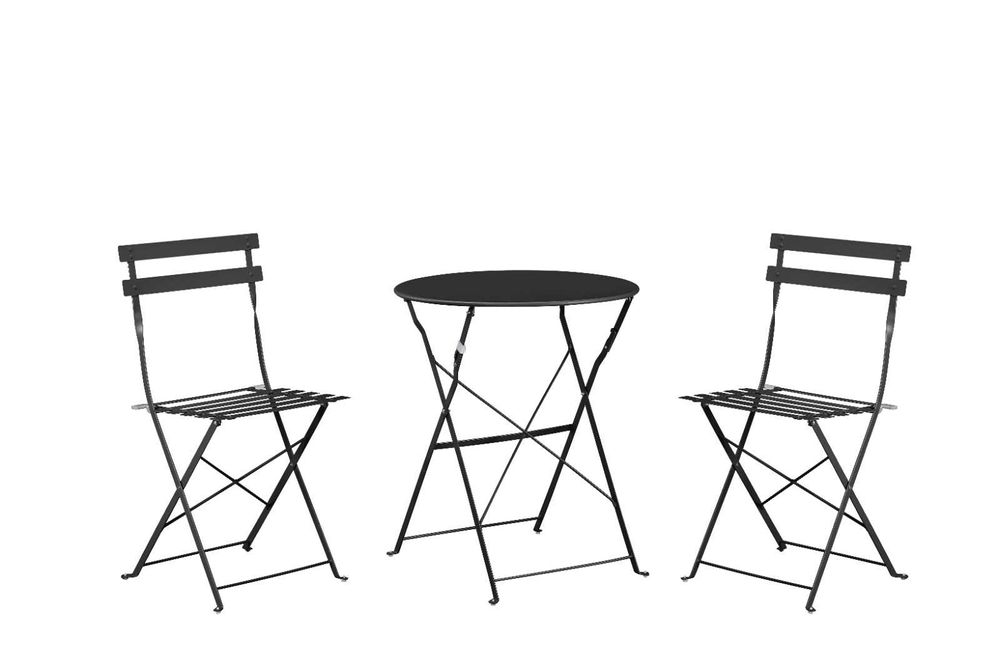 Set Bistro Flair mobilier terasa gradina, 2 scaune + masa, otel vopsit