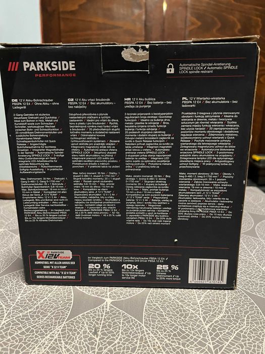 Винтоверт Parkside Performance 12V с батерия и зарядно