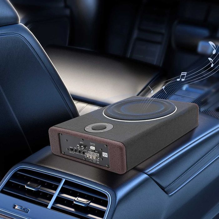 Автомобилен ултратънък активен субуфер с 8-инчов високоговорител