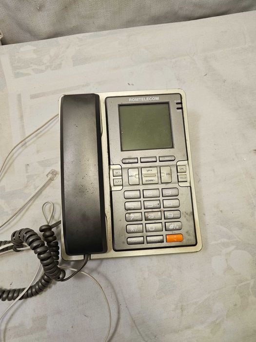 Telefon Fix Vintage Romtelecom Teleton Model 6012 Cu Afisaj Digital Display Birou Acasa Telecomunicatii Retro Colectie