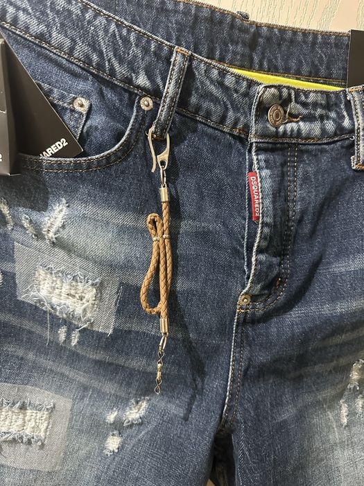 Къси Дънки Dsquared Потур Широк Крачол