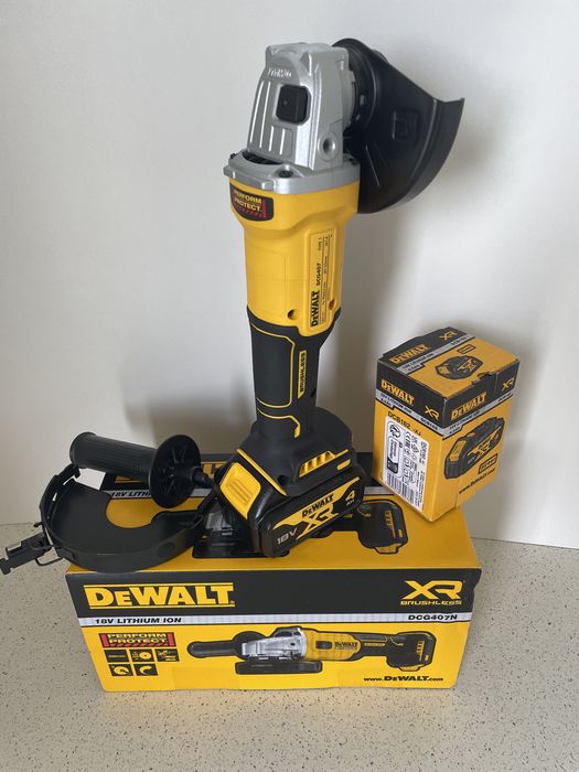 DeWALT DCG 407 XR. Flex Pe Baterie. Combo Cu Baterie de 4Ah XR, Original Nou.