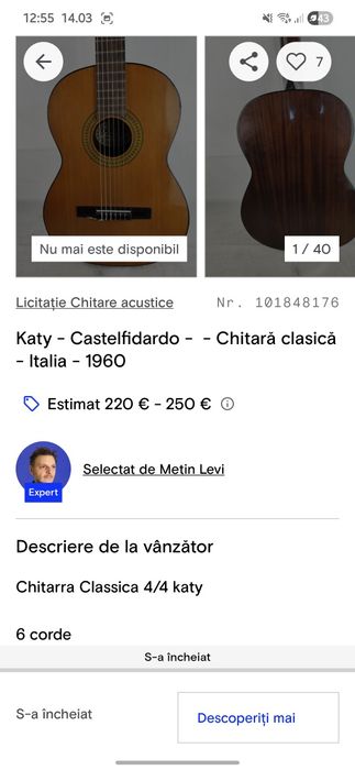 Chitara Clasica Vintage Katy De Colectie