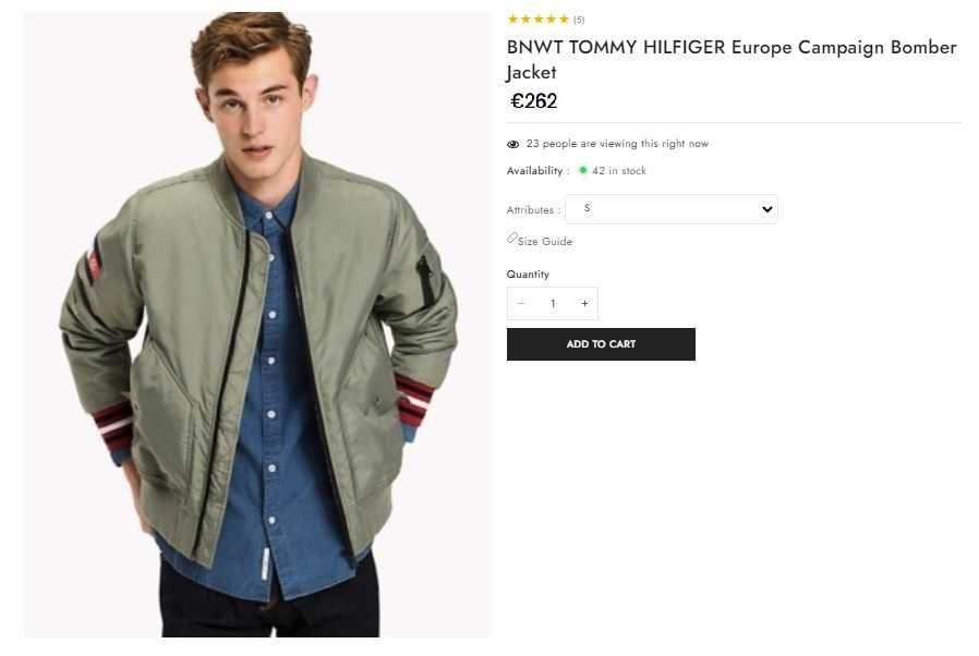 Geaca Tommy Hilfiger Bomber Jacket Green