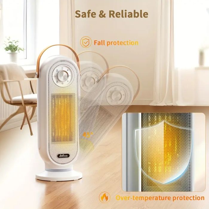 Топ Цена!Ел.Печка с Модерен дизайн 1500w, 2степени,защита от обръщане.