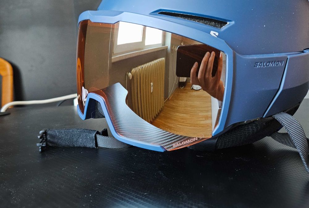 Ски каска SALOMON HELMET OSMO Blue - с визьор – Размер M