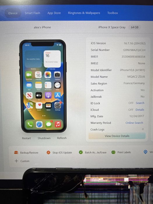 Iphone X cu ecran spart