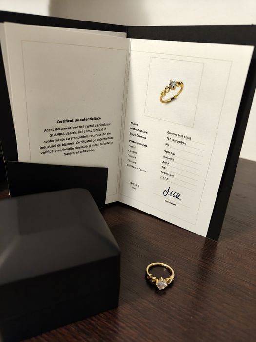 Inel de logodna Glamira, aur 18k safir AAAA