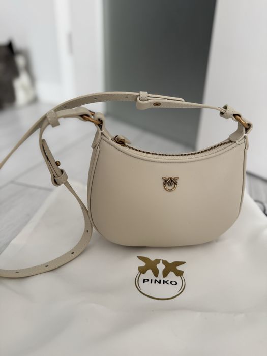 Pinko Half Moon baby leather shoulder bag