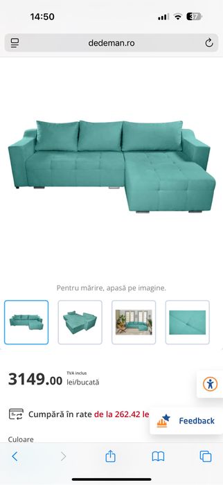 Vand coltar canapea extendibila