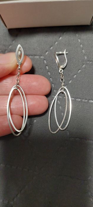 Висящи сребърни обеци на My silver