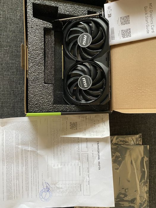 Видео карта с гаранция-RTX 4060 Ti MSI VENTUS 2x black 8GB