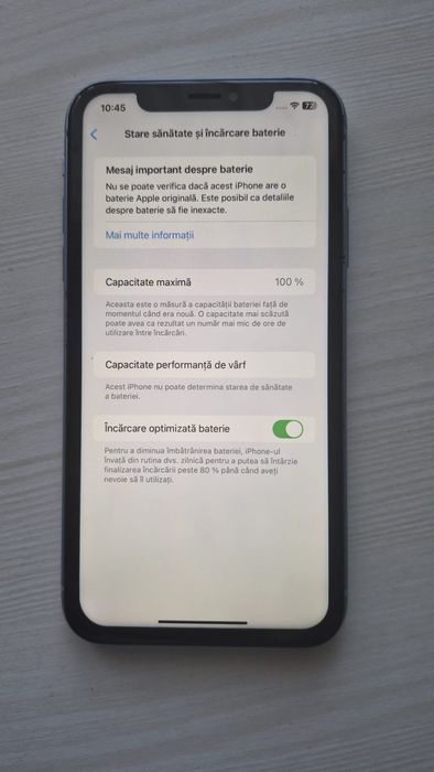 iPhone XR albastru baterie 100%