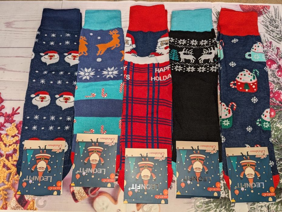 Лукс качество Коледни детски юношески дамски мъжки чорапи памук вълна
