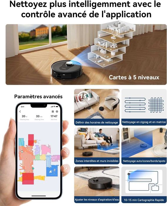 Прахосмукачка робот Proscenic Q8 за сухо и мокро почистване