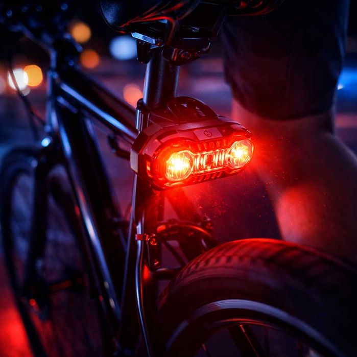 Задна LED стоп светлина за велосипед, Акумулаторна 120lum, IPX65, USB