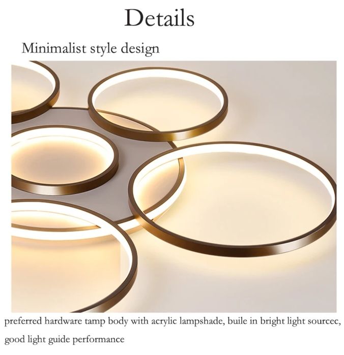 LED невисящи рингове кафе 6+1 за таван с дистанционно 110 см, 106 W