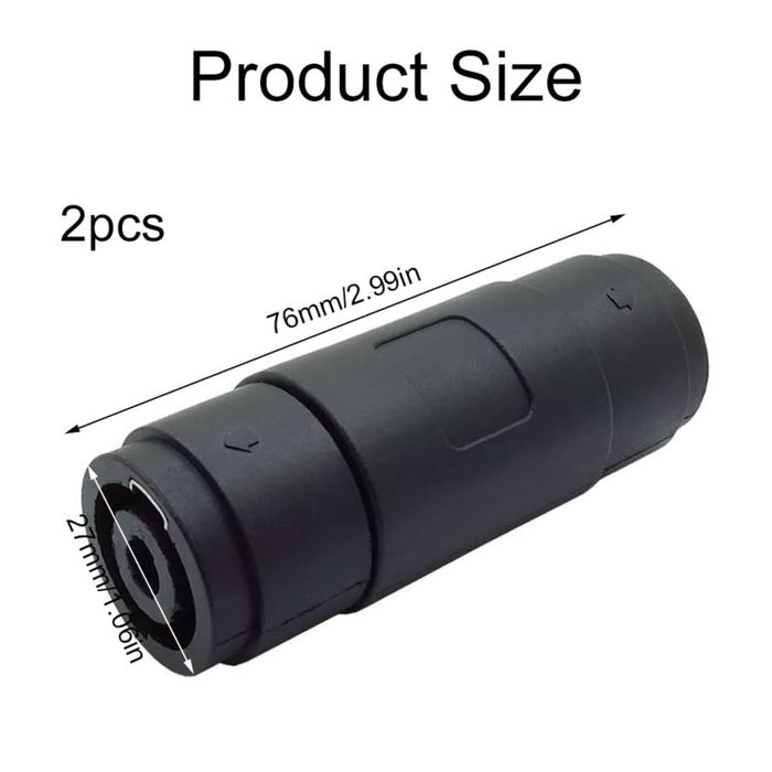 Adaptor audio 4 pini female-to-female 2 buc pentru difuzor/amplificator – Negru