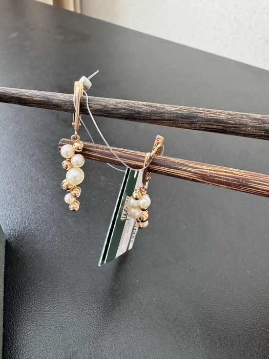 Серьги золотые с жемчугом 585