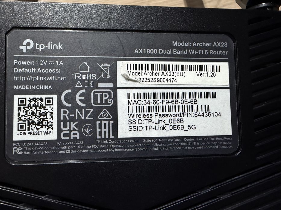 Модем tp link archer ax23 (ax 1800)