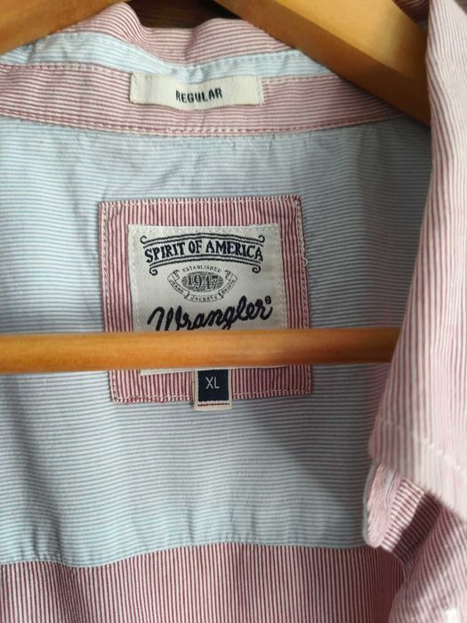 Camasa Wrangler Pink White Striped Short Sleeve Regular Fit Size XL