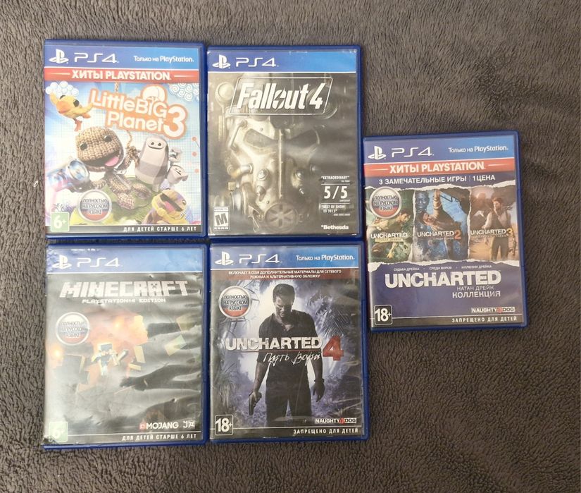 Ps4 Slim 1tb + 2 геймпада + 5 игр на диске