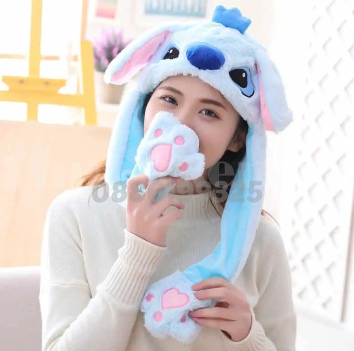 Светеща шапка с Мърдащи уши Лило и Стич, Стич шапка с мърдащи уши