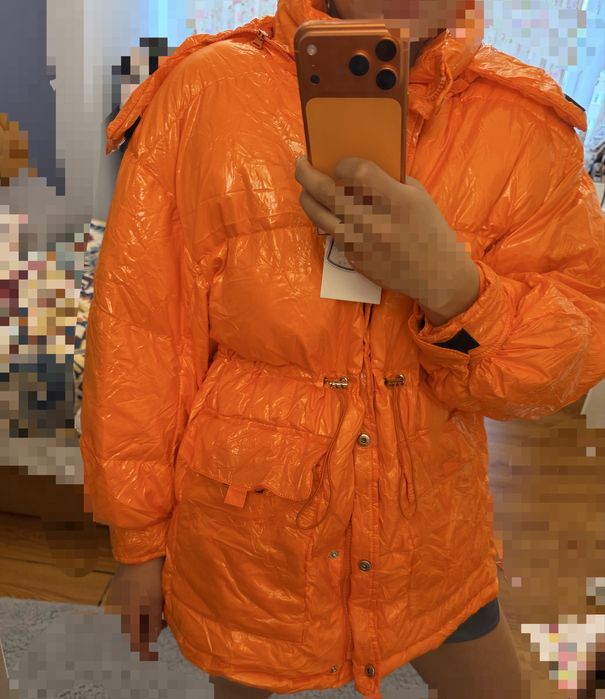 Оранжевый Новый пуховик M，L