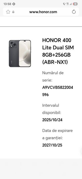Honor 400 Lite cu Garantie . 256 Gb !!!