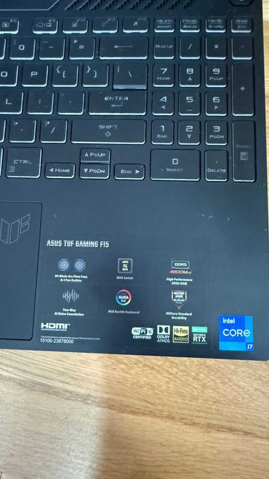 VAND LAPTOP ASUS TUF F15 15.6” 144Hz i7-12700H 16GB RTX 3050 NVMe