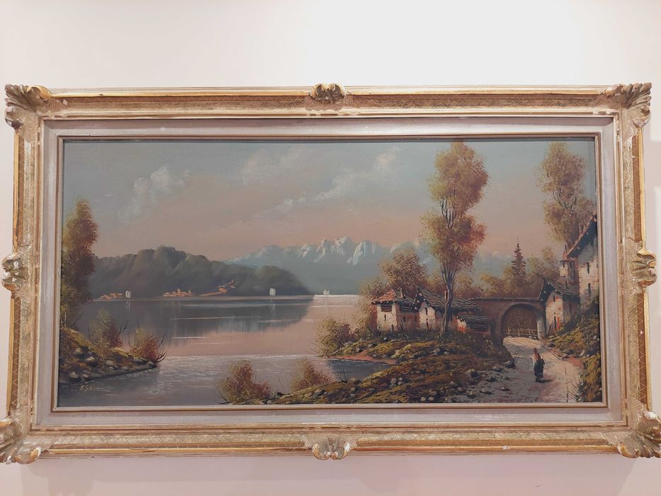 Картина масло върху мед с рамка