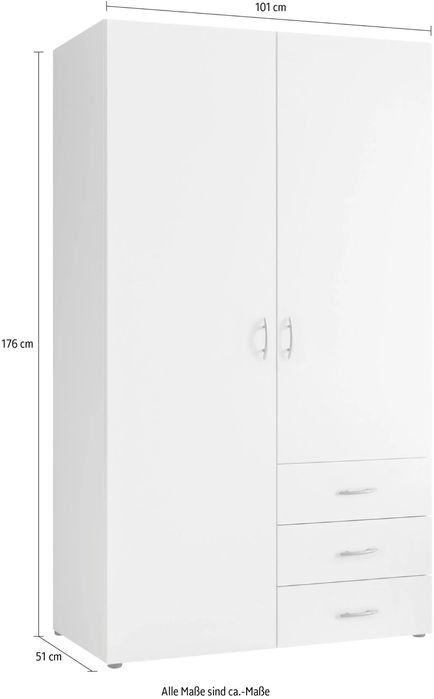 Dulap Harry, Alb, 101 cm latime