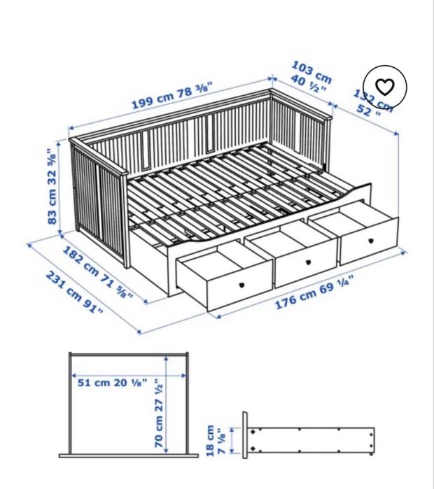 Кушетка икеа с 3шкафчета