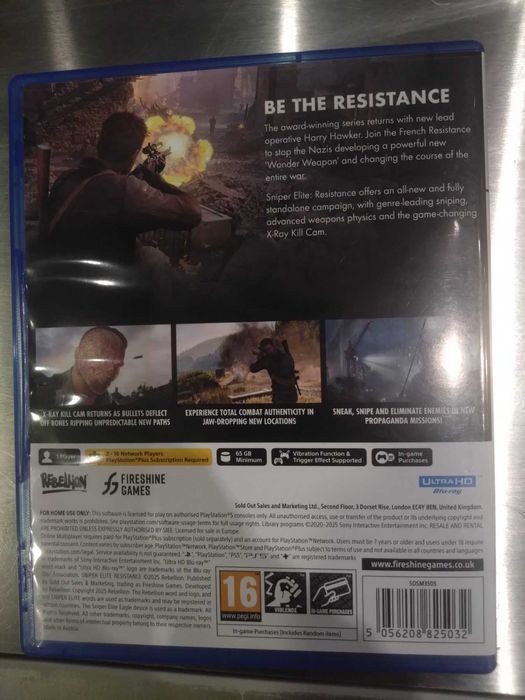 Игра за плейстейшън PS5 " Sniper elite "