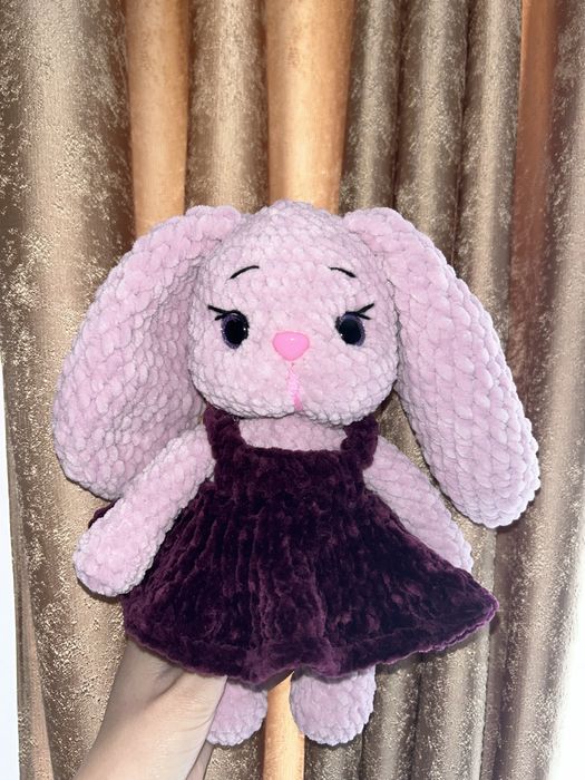 Iepuras de catifea handmade din catifea de plus cadou de paste