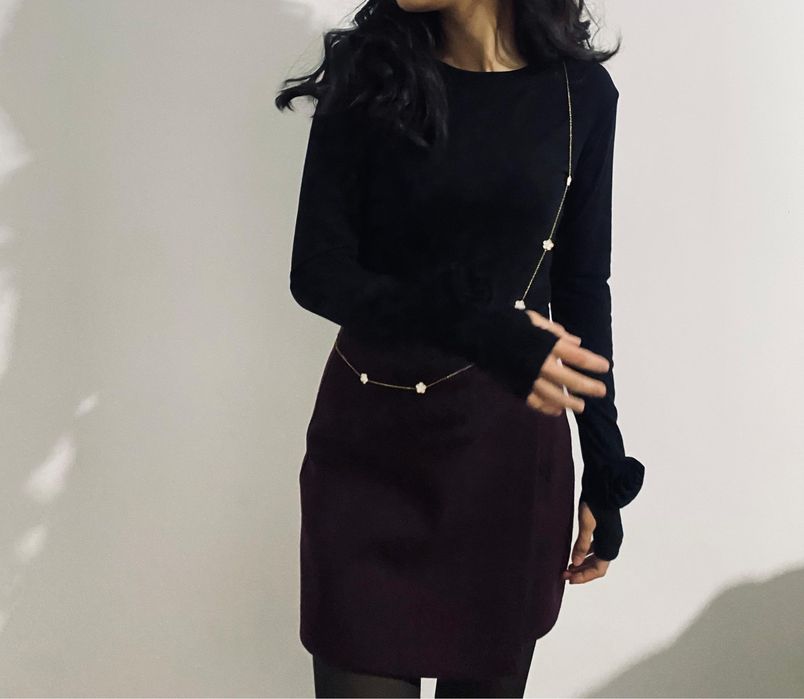 мини юбка и лонгслив