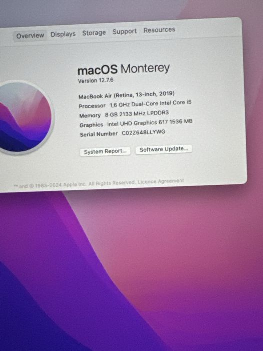 Macbook Air 2020 • i5 • 8 GB RAM • 96 % Bateria